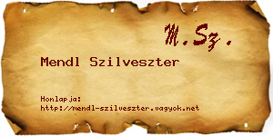 Mendl Szilveszter névjegykártya